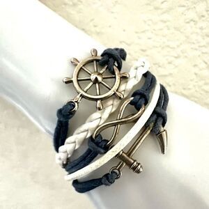 AB anchor charm bracelet
